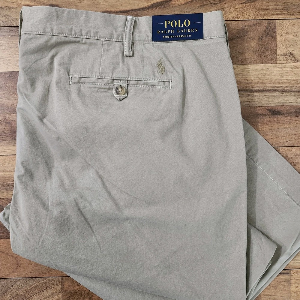 NWT Polo Ralph Lauren Classic-Fit Stretch Casual Pants Tan Size 48B×32